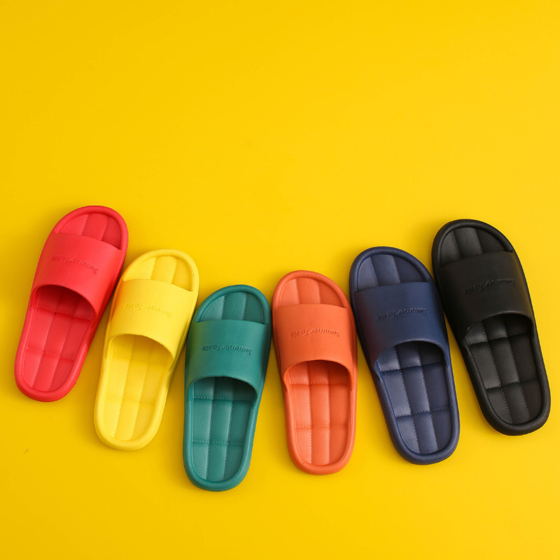 Bath Slippers Female Summer Soft Bottom Home Outdoor Wear Cute Men's Home Slippers Couple's Home Indoor Bathroom Male E