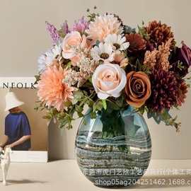 原版菲丽玫瑰 7头波斯玫瑰 仿真花 家居装饰摆件 摄影道具手工diy