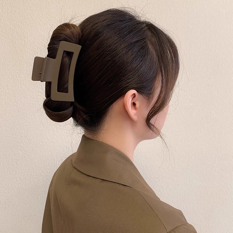 2025年新作 上品なシャーククリップ 女性用 大きめ ヘアクリップ 高級感 後頭部用ヘアピン ヘアアクセサリー|undefined