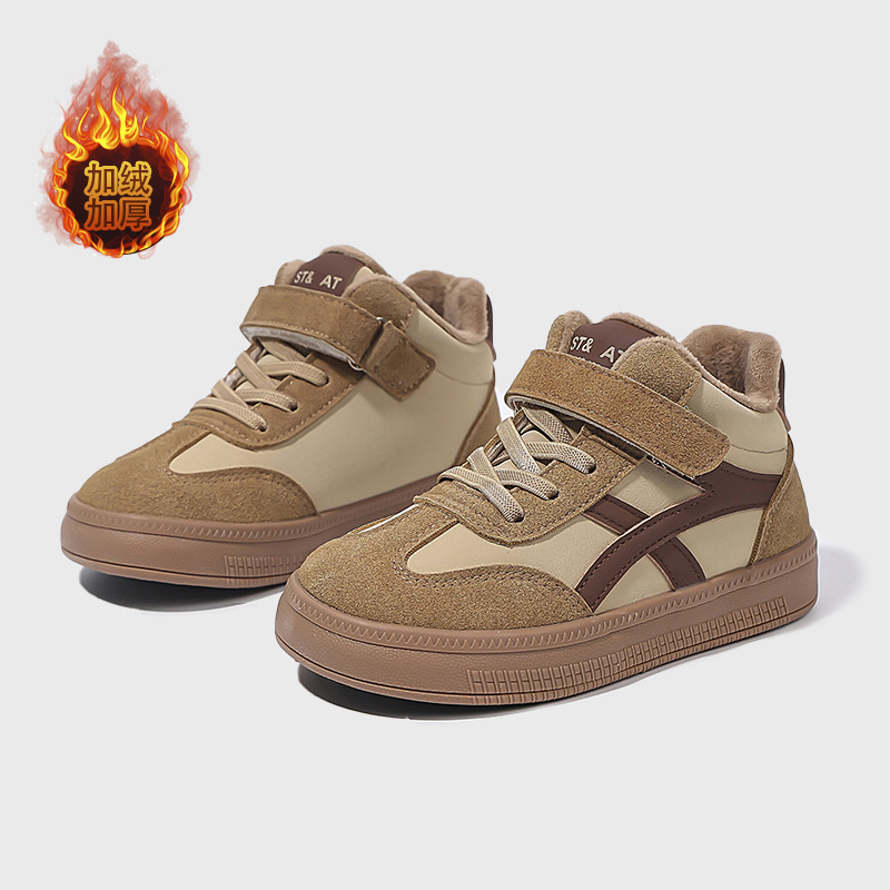 Zapatos deportivos para niños otoño y invierno 2025 nuevos zapatos de algodón de niñas zapatos casuales de niños con suela suave zapatos de correr para niños
