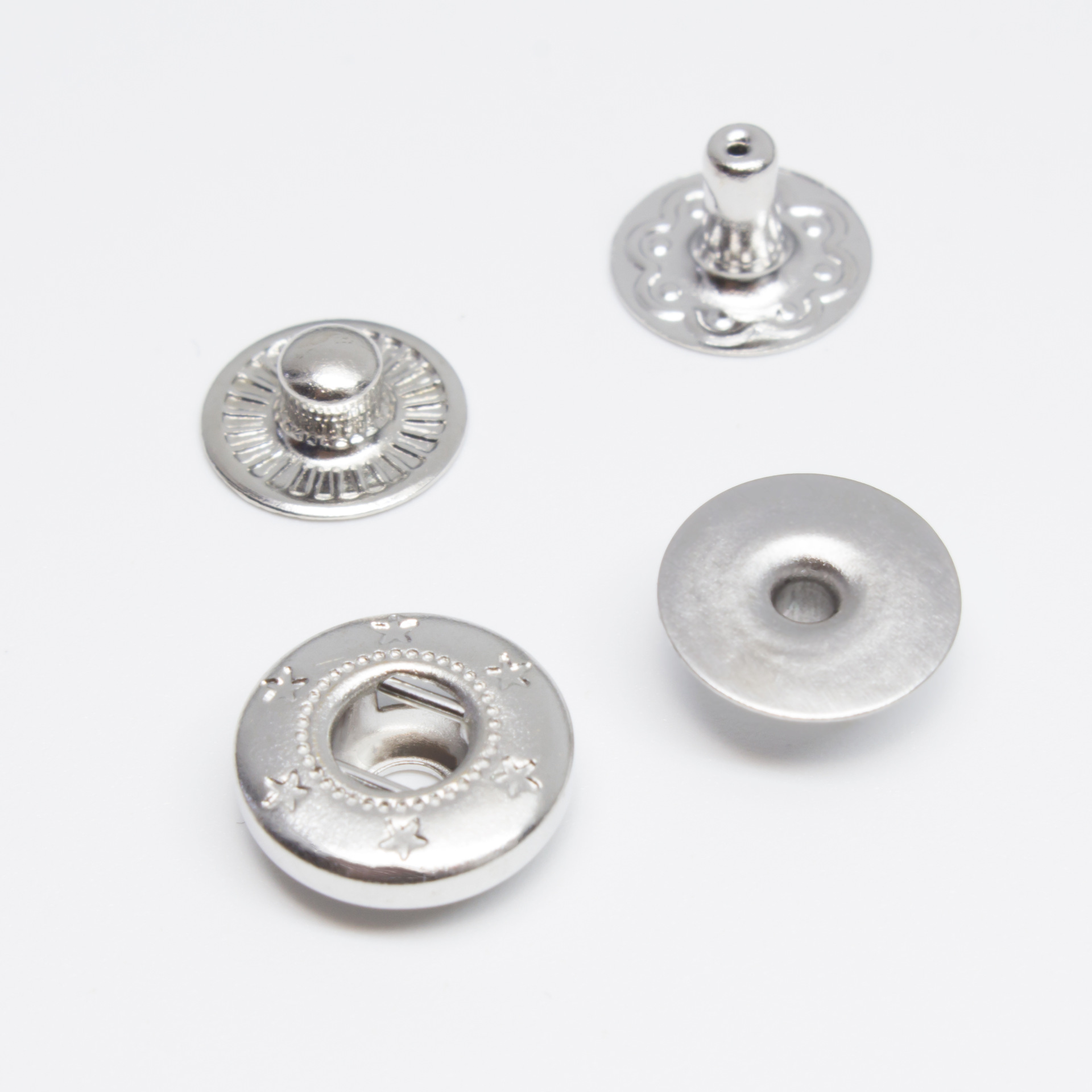 电极贴片导电暗扣10mm铜料四合扣金属箱包发热衣服玩具礼品按扣