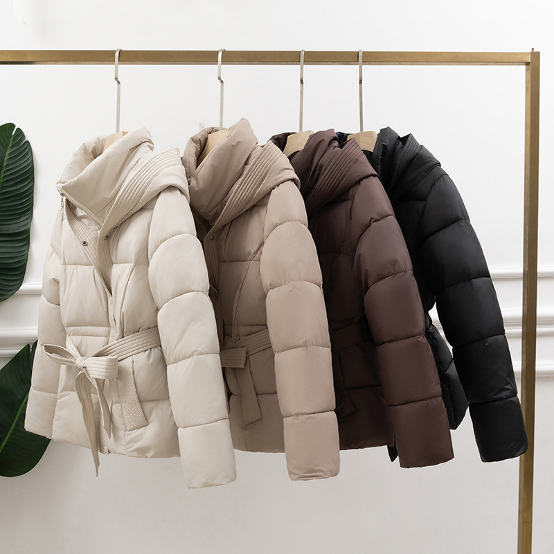 cotton clothes Outerwear Type Women's Simple Style Solid Color Pocket Zipper Coat Cotton Clothes