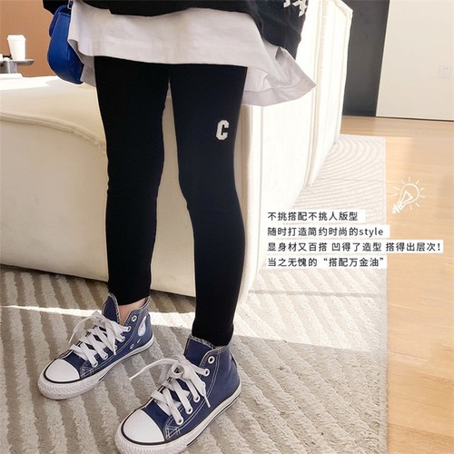 Girls' leggings autumn new style outer stretch pants fashionable children's casual tight trousers 81001