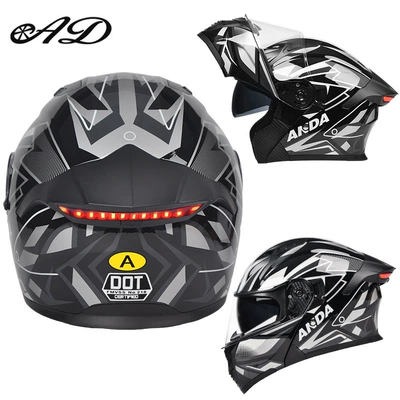 Motosiklet kaskı (dəbilqə) — Vehicle Off-Road Riding Safety Helmets - newly-upgraded-taillight-model-white-warcraft-hd-mirror-m54-56-head-circumference