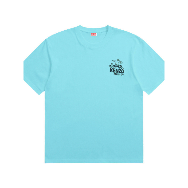 Complete Set of Three Tags, 2026 Spring/Summer New Paris Kenzo Embroidered Pure Cotton T-Shirt with Pattern, Unisex Casual T-Shirt