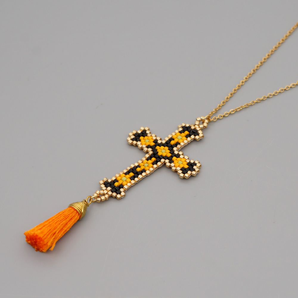 1 Piece Fashion Cross glass Plating Rhinestones Womenu0027S Pendant Necklace