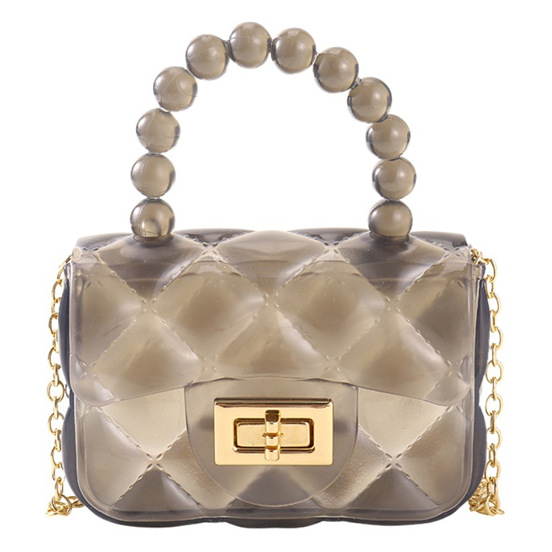 Bolso de hombro para mujer, modelo 2026, moderno bolso cruzado con cadena de perlas, stock disponible de fábrica, mini bolso de gelatina.