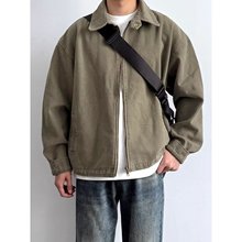美式水洗做旧底特律工装夹克宽松休闲百搭春秋季棒球服外套男潮流
