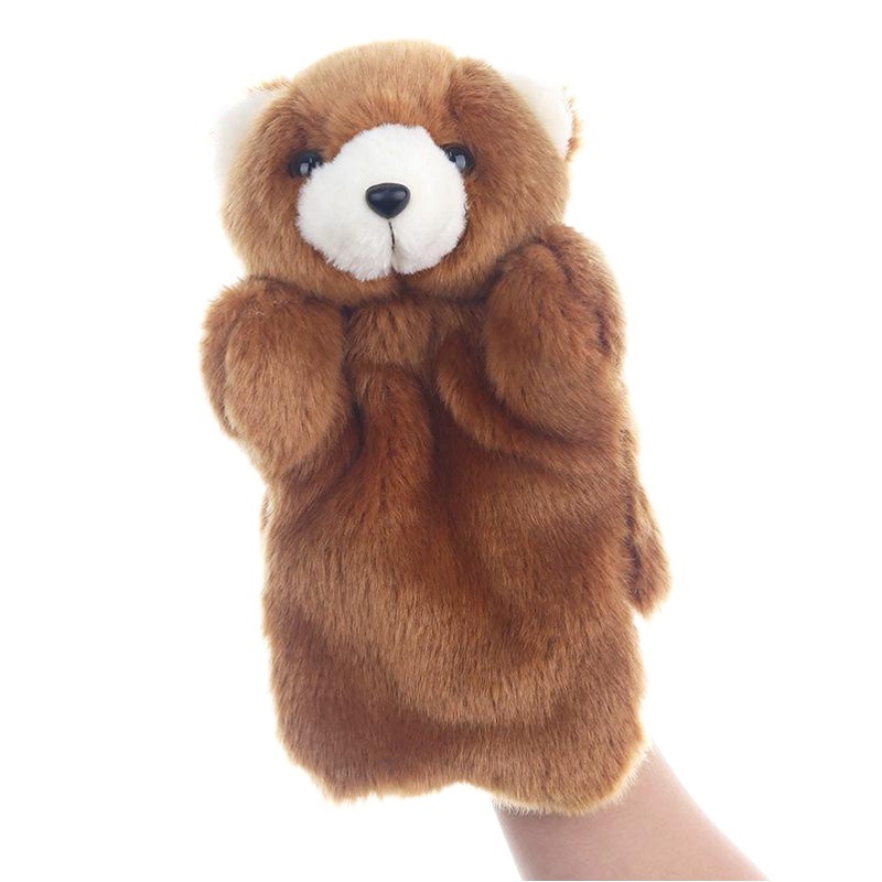Fábrica de Yiwu lote mixto oso de peluche marioneta de peluche de juguete pequeño animal marrón oso dedo muñeca niños educación preescolar comodidad