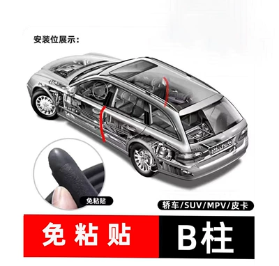 Seam type door edge sealing strip rubber B- pillar sealing strip waterproof and sound insulation automobile sealing strip is suitable for all (Vehicle Sealing Strip) - card-slot-b-pillar-16-m