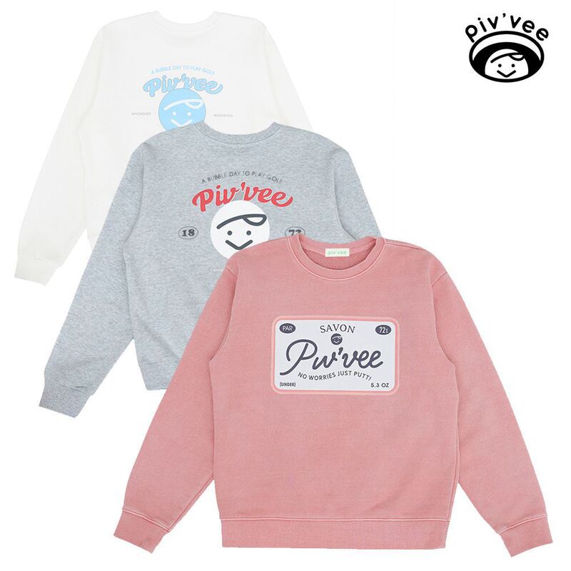 Pivvee Golf Clothing Women's Spring and Autum Logo Pattern Round Neck Sweatshirt Comfortable Sports Top