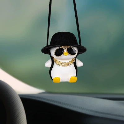 Car hanging, Car Interior Decoration Car Hanging - black-hat-rich-penguin