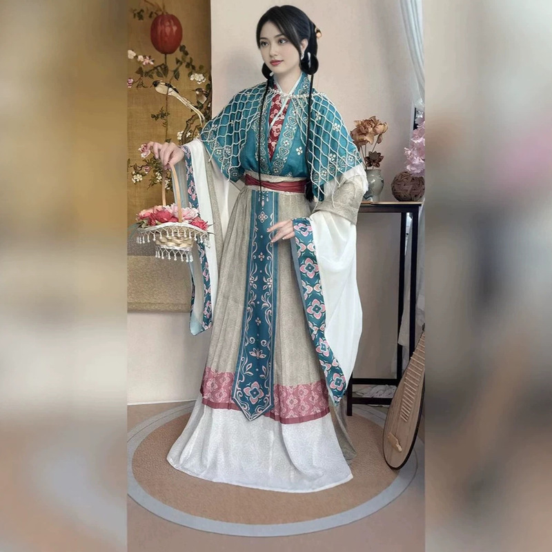 Original [Xuan Feng] Wei-Jin Style Fairy-Like Hanfu for Women, Improved Traditional Clothing, Spring and Autumn Set