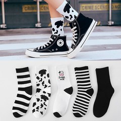 JK Cartoon Calf Socks Cotton Internet Famous ins European and American Trendy Socks Japanese College Style Socks Girls Cute Short Socks 