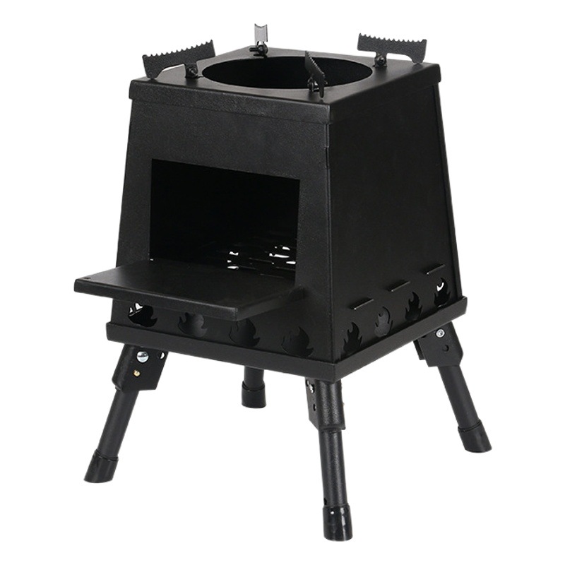 Portable Rocket Stove Picnic Barbecue Camping Style Multi-Functional Foldableing Stove Card-Type Outdoor Stove Heating Firewood