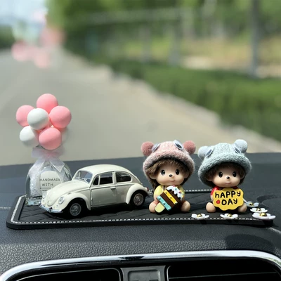 Car ornaments, Cute car decoration car - ice-cream-happy-qiqi-pink-ball-bottle-small-car-large-diamond-mat