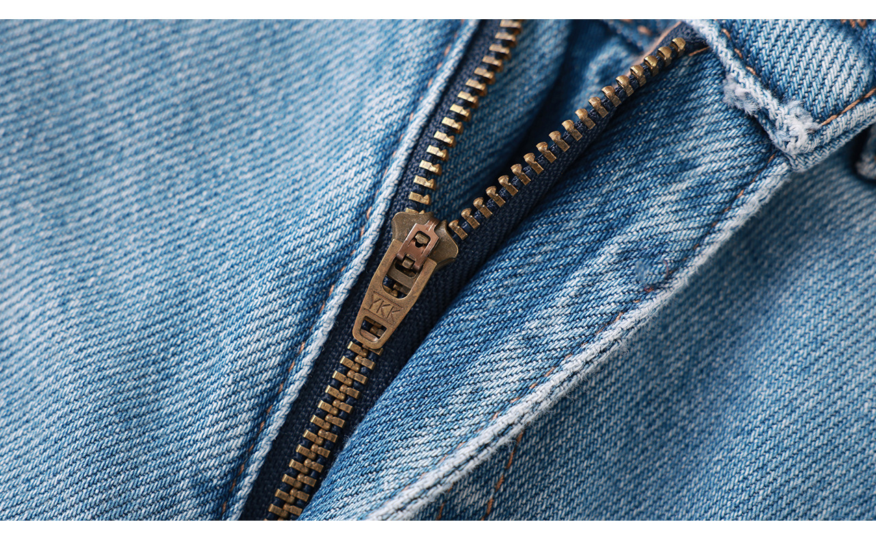 Quần jean nữ ống rộng chất liệu cotton giặt mềm, dáng rộng thùng thình phong cách denim — xanh lam chi tiết 27