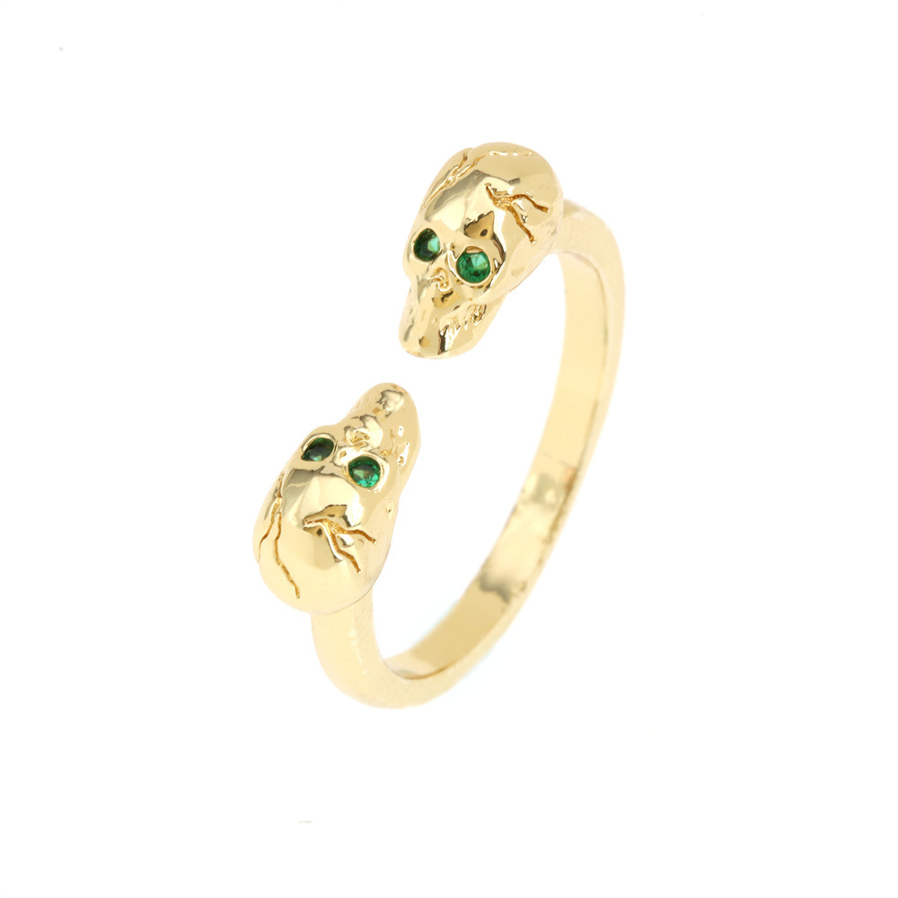 Fashion Snake Copper Inlay Zircon Rings 1 Piece