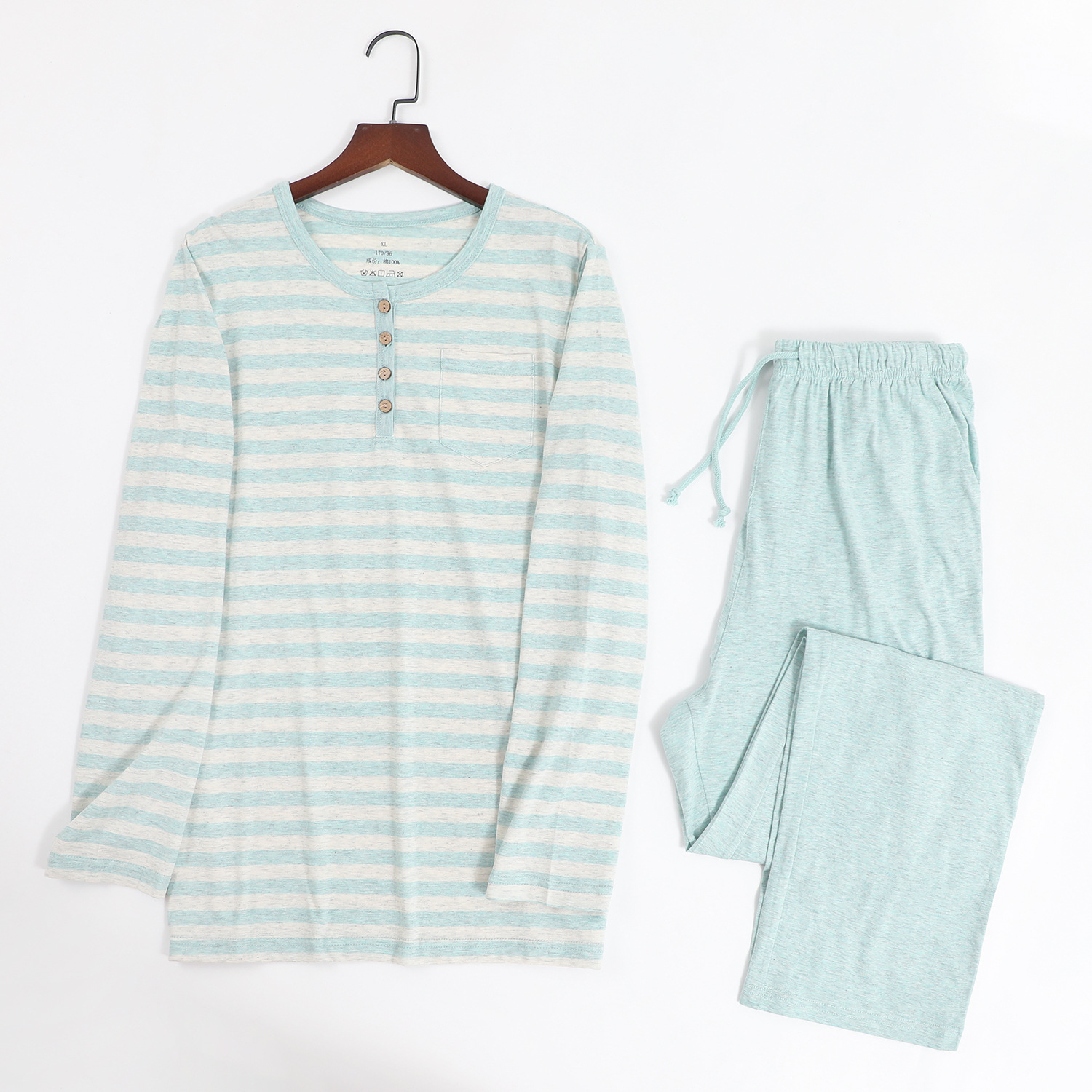 남자 와이드 스트라이프 그린