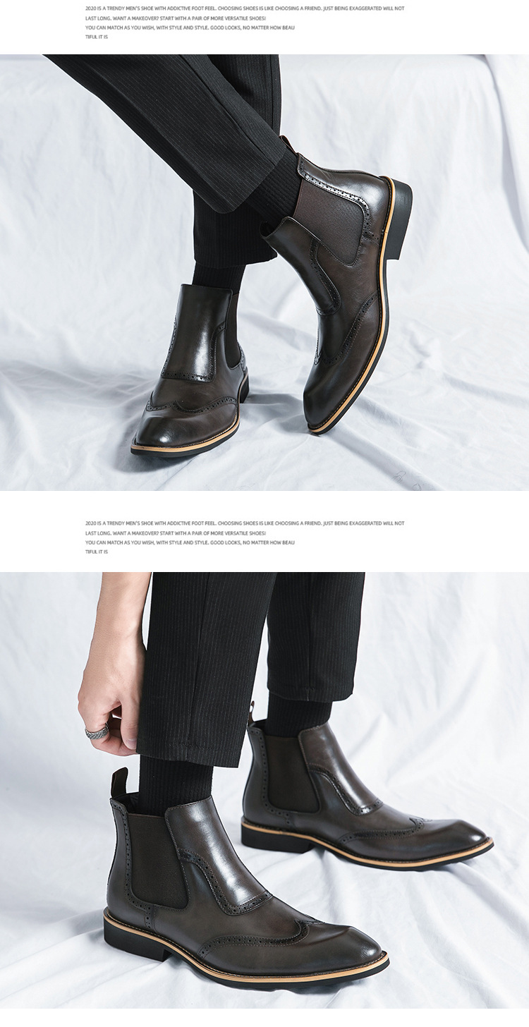 Big size new fashion men's autumn and winter leather boots trend in casual shoes_voghion.com