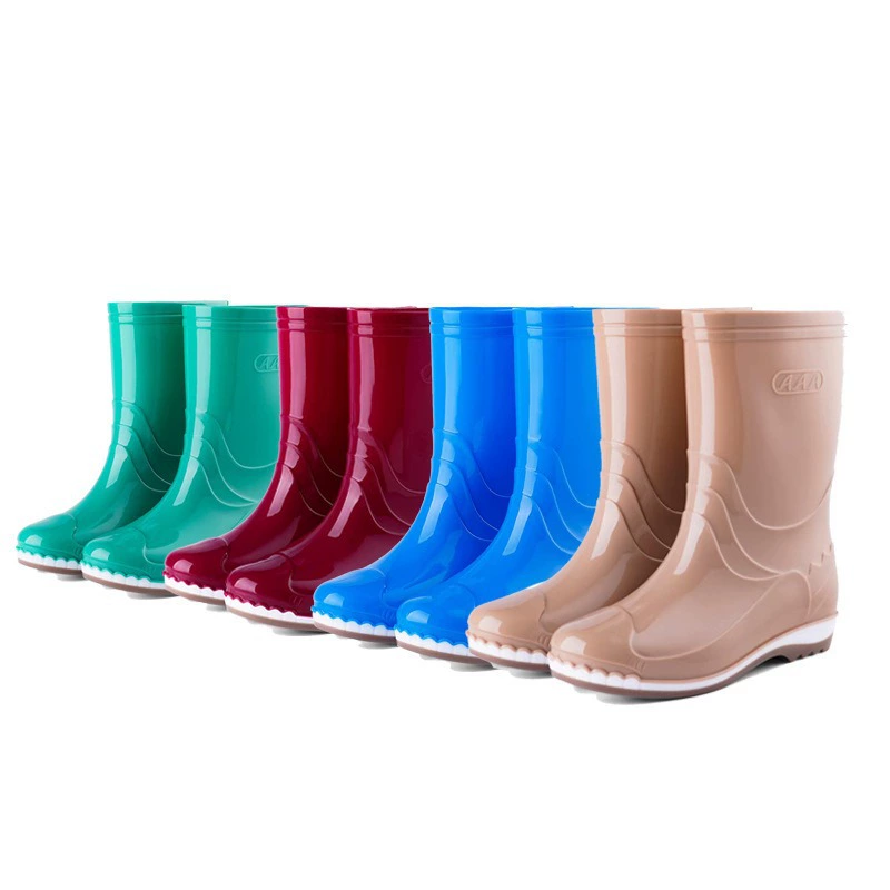 829 женская средняя труба модные дождевые сапоги кухня водонепроницаемая площадка на открытом воздухе сапоги дождя сапоги аквакультура обувь резиновая обувь дождь сапоги