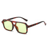 Square fashionable universal multicoloured sunglasses, 2023, suitable for import, European style, simple and elegant design