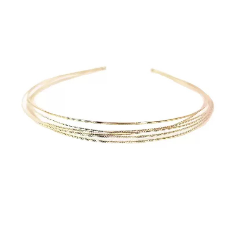 Sal Dulce fino multi-capa diadema de metal de las mujeres versátil salida simple horquilla de metal europeo y americano elegante diadema delgada