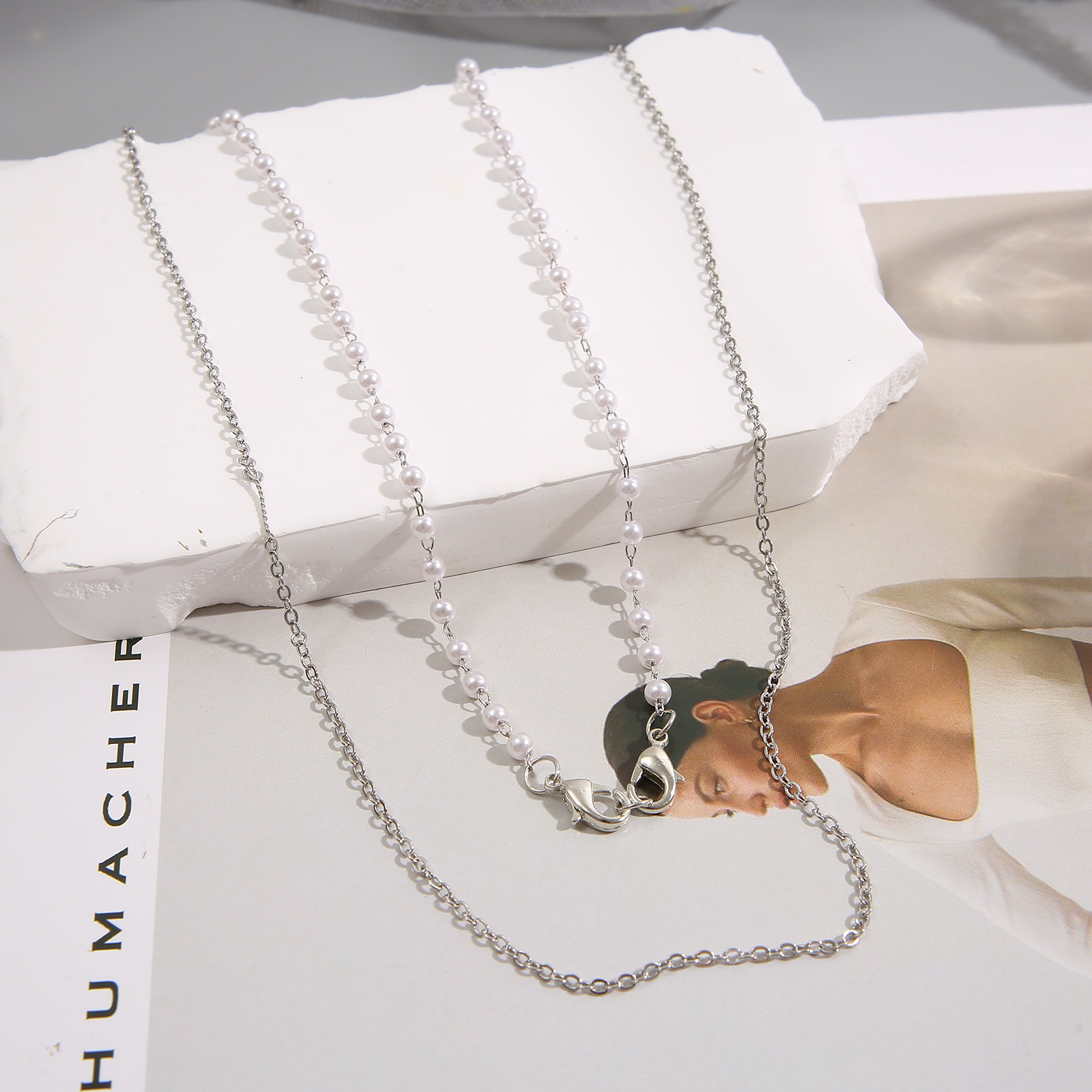 Fashion Geometric Alloy Plating Artificial Pearls Womenu0027S Necklace