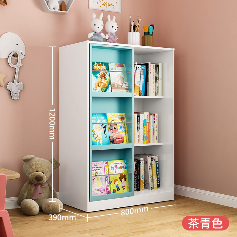 De los niños de baja estantería carril de deslizamiento de acero del hogar caja de imagen gabinete de almacenamiento piso hierro juguete gabinete de almacenamiento
