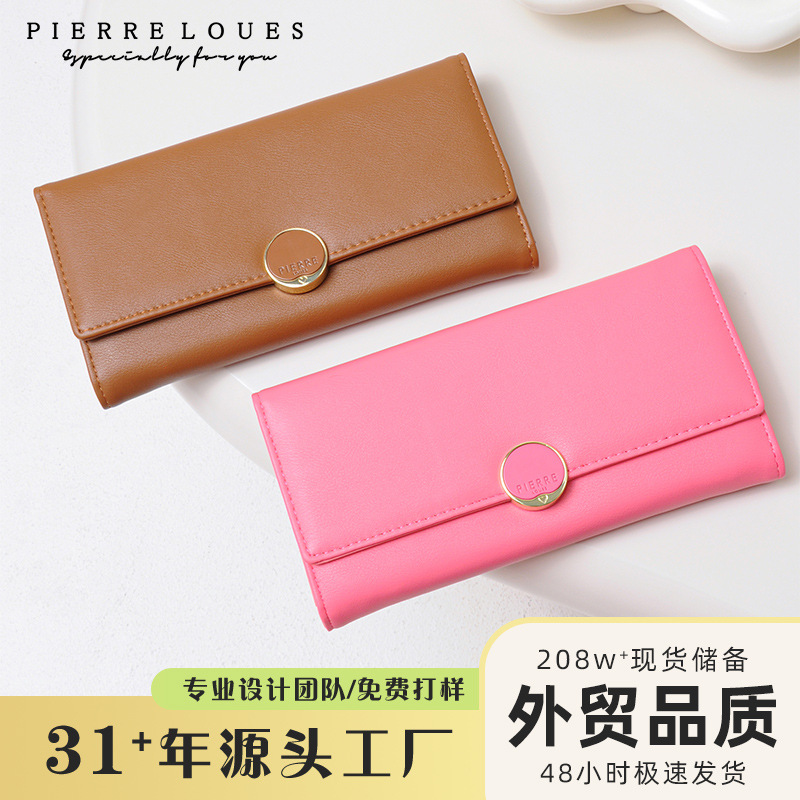 Estudiantes coreanos transfronterizos billetera de gran capacidad billetera de moda inswind de alta calidad billetera de dama con cremallera