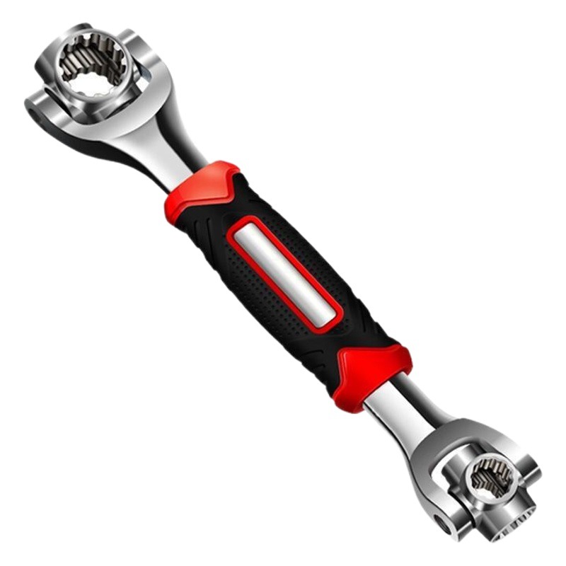Llave de vaso multifuncional genuina 52 en 1 con 8 cabezales giratorios tipo hueso de perro, herramienta de llave ocho en uno.
