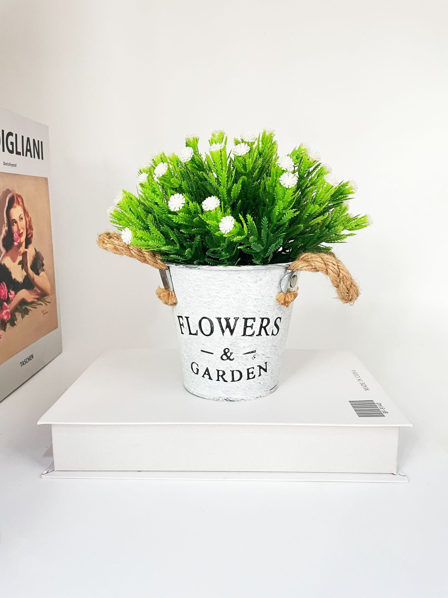 Simulación de plantas verdes, gypsophila, plantas en macetas, decoración de la sala de estar del hogar, adornos de escritorio, plantas de simulación, decoración de flores falsas, artesanías