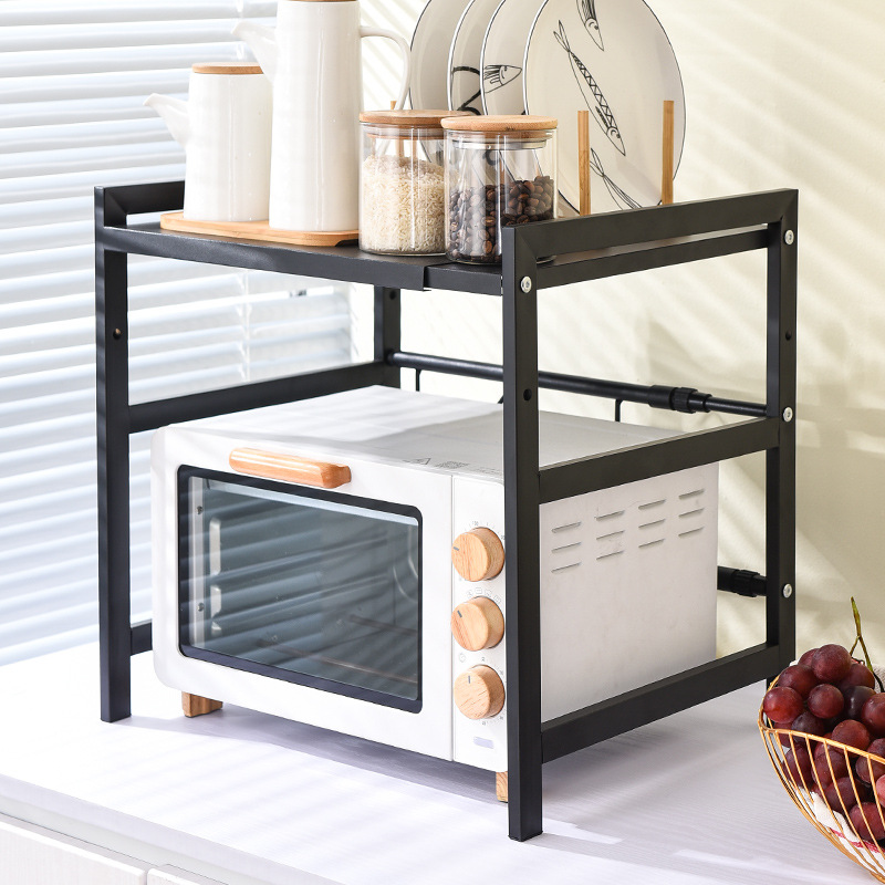 Telescoping Microwave oven rack kitchen mesa Shelf Stainless steel Oven rack Rice cooker Storage rack