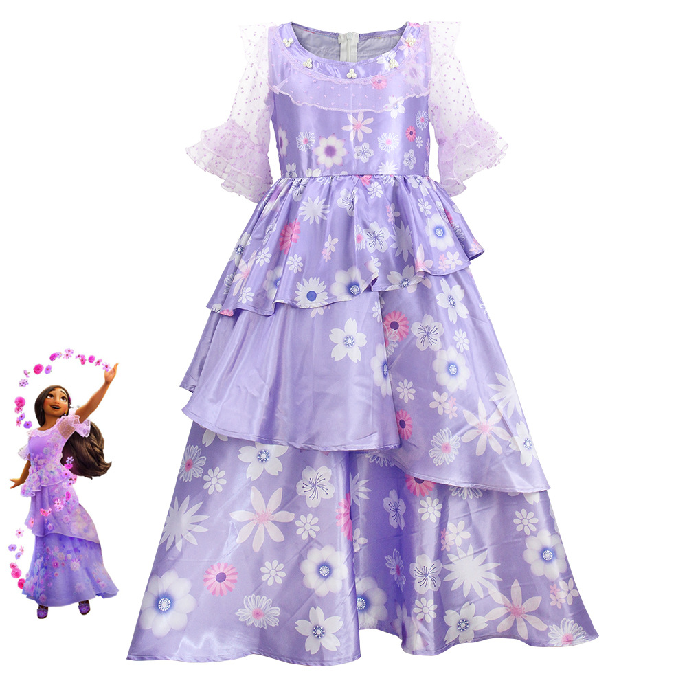 Magic Full House Princess Isabella Dress Cos Clothing Kidsren Adult Cosplay Skirt Women's Character Performance Clothing