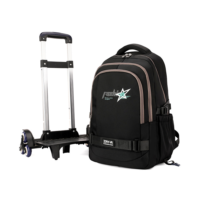 Mochila de pescado natural para niños de grado 3 - 6 estudiantes de secundaria con ruedas de gran capacidad para subir escaleras.