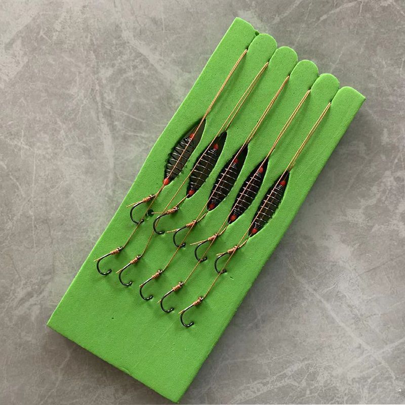 Nuevo conjunto de línea de pesca flotante de palo de mano con gancho de cabeza gorda resorte de doble gancho especial