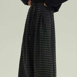 希有RERA “发热神裤”格子复古文艺舒适百搭秋冬休闲阔腿裤