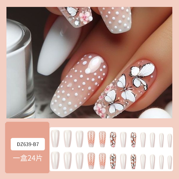 Parche de uñas postizas, uñas francesas europeas y americanas, uñas de uñas de uñas de uñas de diamantes de uso transfronterizo, productos terminados al por mayor de nails