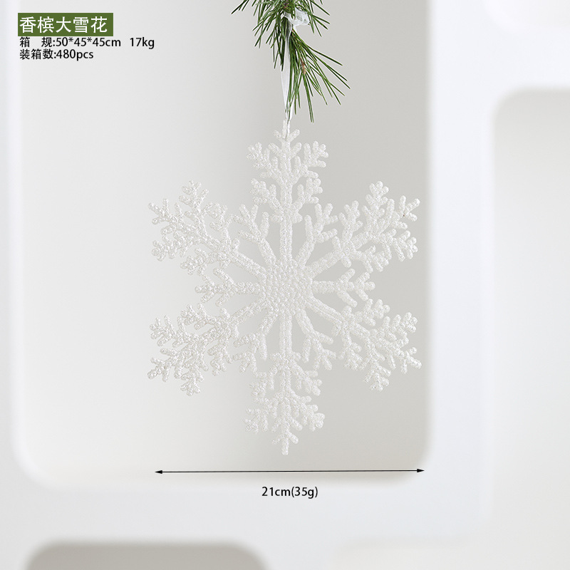 Colgante acrílico blanco polvo brillante colgante de Navidad pequeña estrella explosiva instrumento pequeño colgante de nieve decoración de Navidad