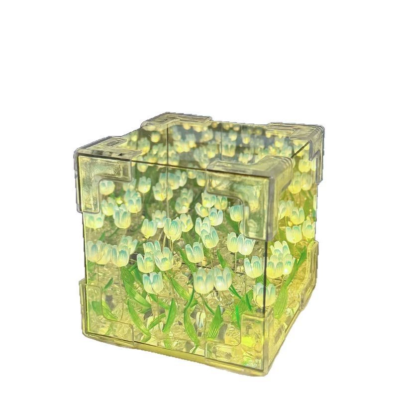 Rubik's cube, night light, table materials set, lights, mirror, Birthday gift, DIY