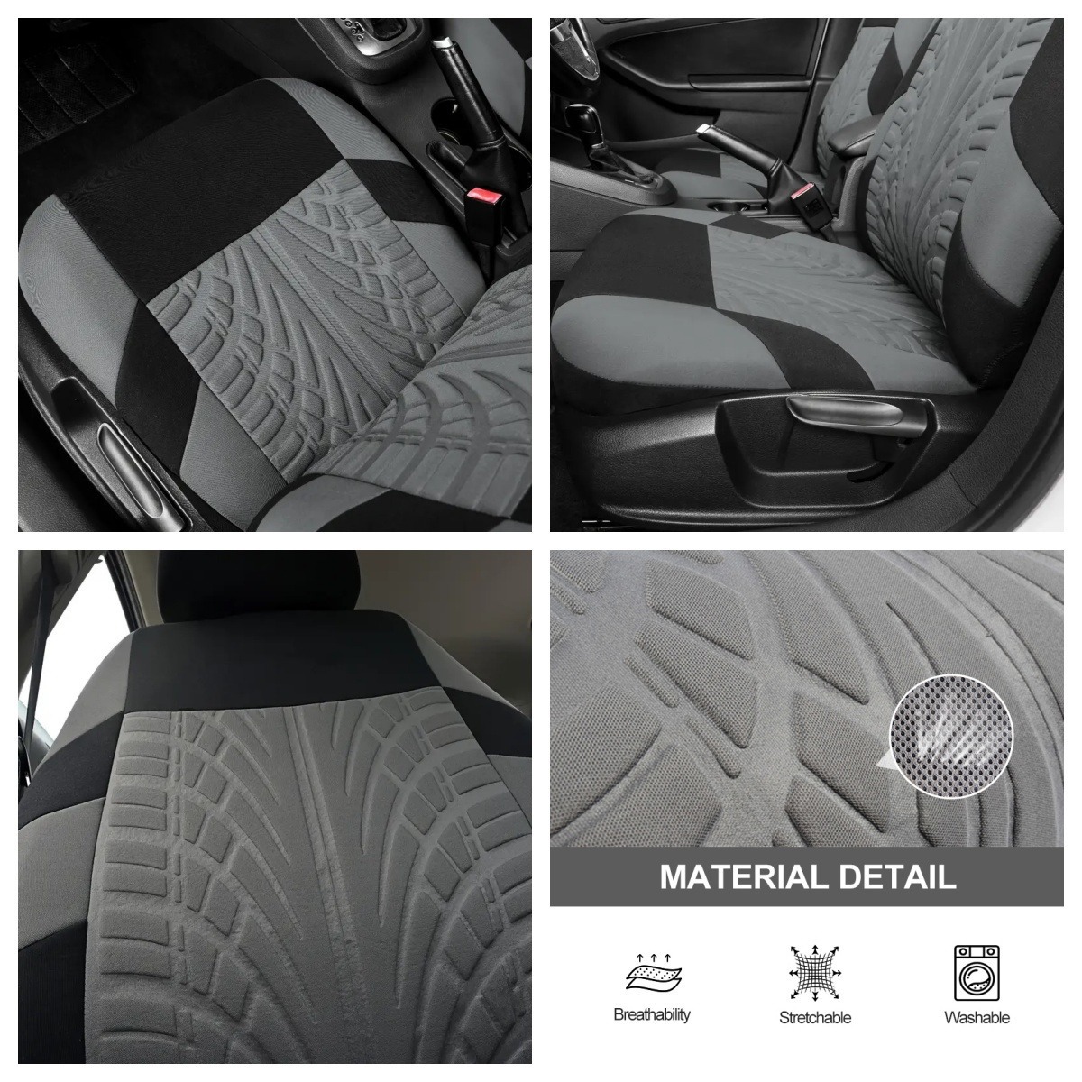 Cross-Border Best-Selling Car Seat Covers on Meike, 9-Piece Set, Universal for All Seasons, Tire Pattern Car Seat Covers Wholesale