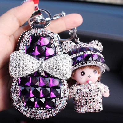 Static Rod/Key Bag, Diamond-embedded monqi car car