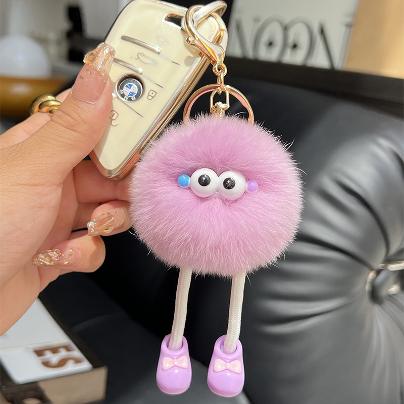 かわいい模造レッキスウサギの長い脚小さなブリケット車のキーホルダーペンダントぬいぐるみバッグペンダントギフト人形人形|undefined