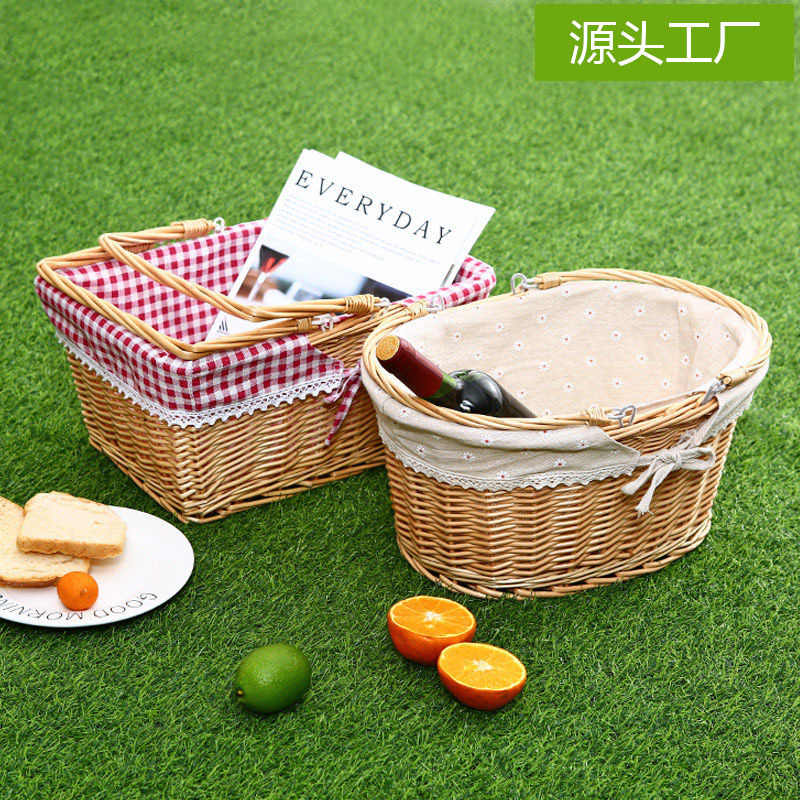 Rattan picnic basket picking basket storage basket shopping basket bamboo basket gift basket willow fruit basket handbag basket grocery basket