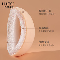LMLTOP 棉花糖粉撲兩個裝 三角飯糰圓形粉底液氣墊粉撲 A80213