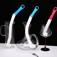Wine glass cleaning brush, red wine cup brush, multi-purpose tall glass and water bottle cleaning brush, flexible decanter brush