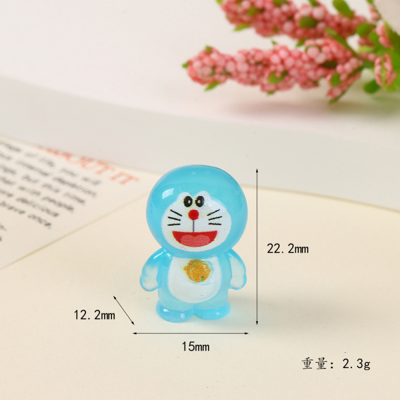 かわいい漫画の青い猫発光装飾品 diy 携帯電話ケース衣類装飾アクセサリー青いポケット猫の装飾品|undefined