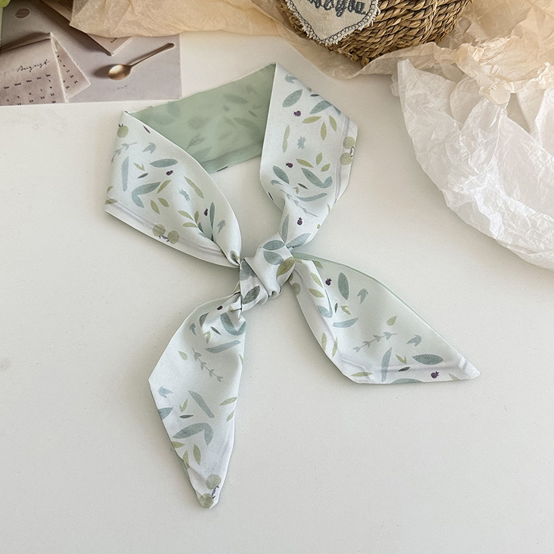 Bufanda de seda, atmósfera coreana, nueva cara, elegante decoración, bufanda pequeña, pañuelo floral, cinturón para el cabello, cinturón para el cabello, cinturón para el cabello