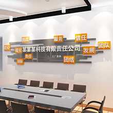 企业文化墙公司背景墙办公室墙面装饰会议室布置公司名logo定 制