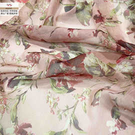 厂家直销 新款花卉面料雪纺印花布料连衣裙春夏服装